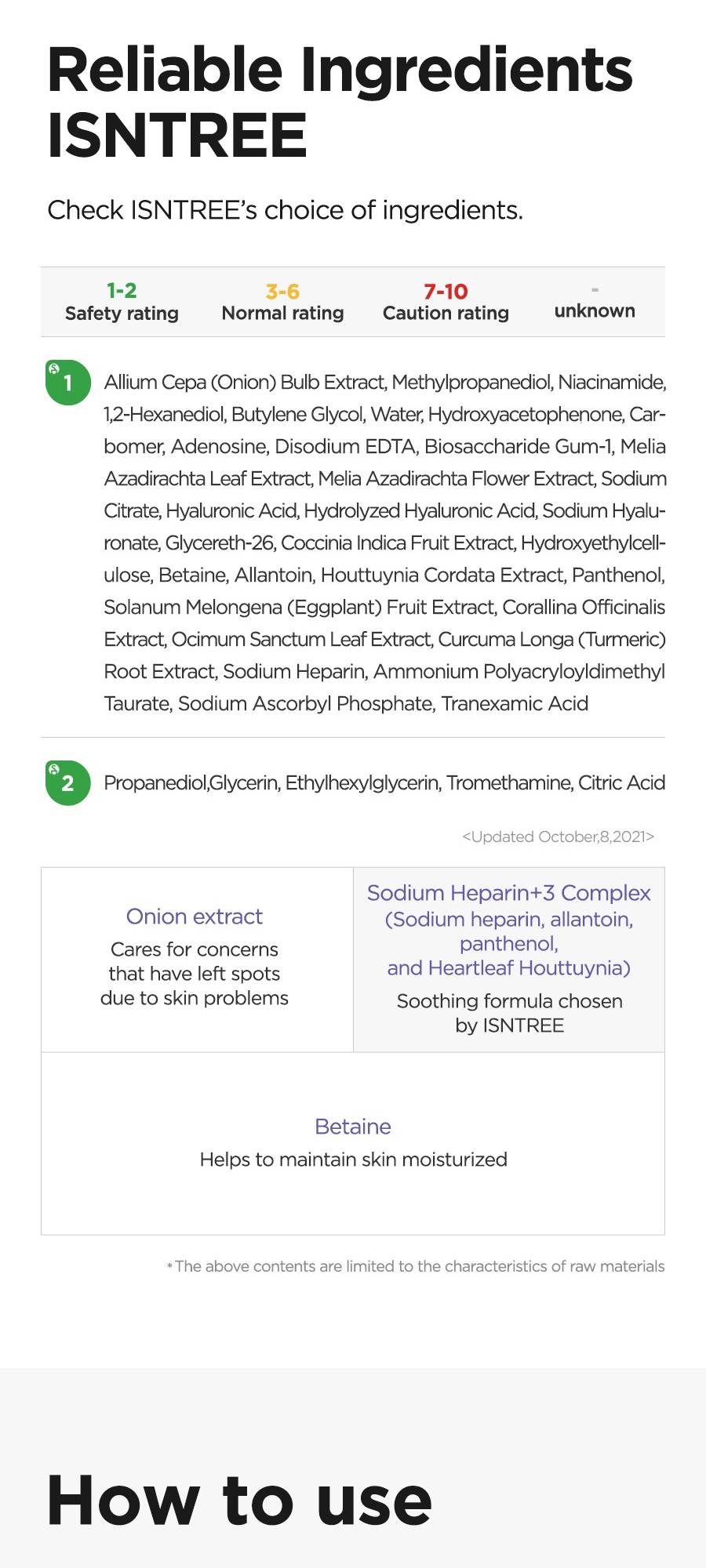 Isntree Onion Newpair Essence Toner full ingredients list with key ingredients