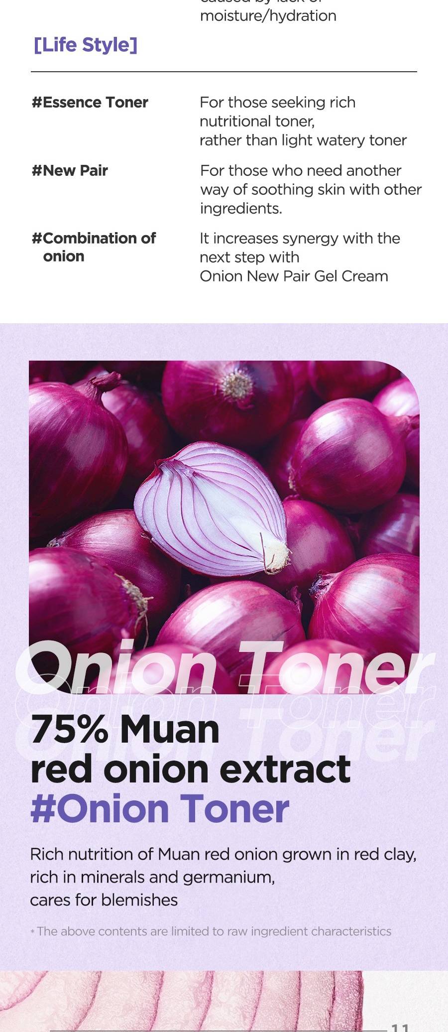 Isntree Onion Newpair Essence Toner 75% Muan red onion extract ingredient