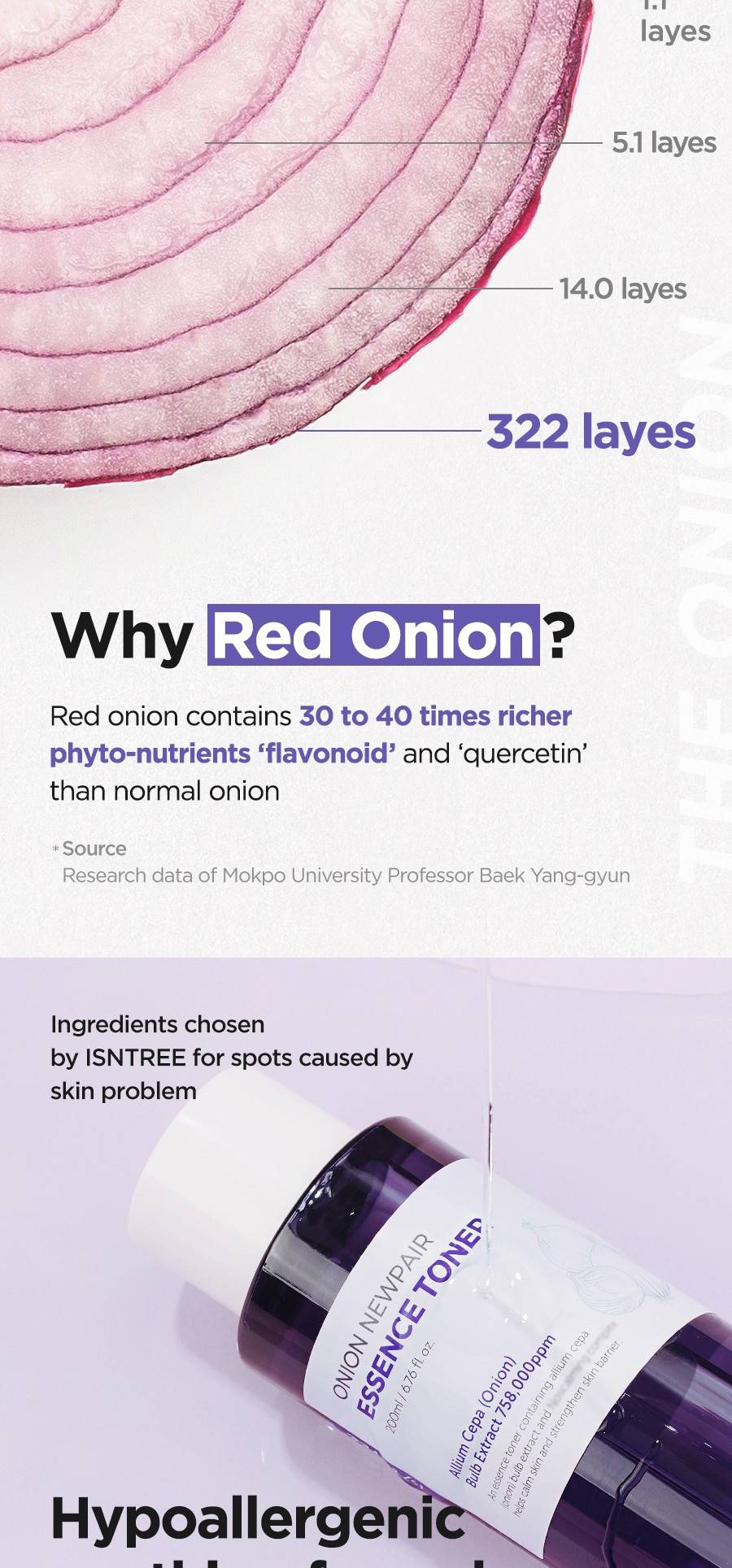 Isntree Onion Newpair Essence Toner why red onion flavonoid quercetin explained