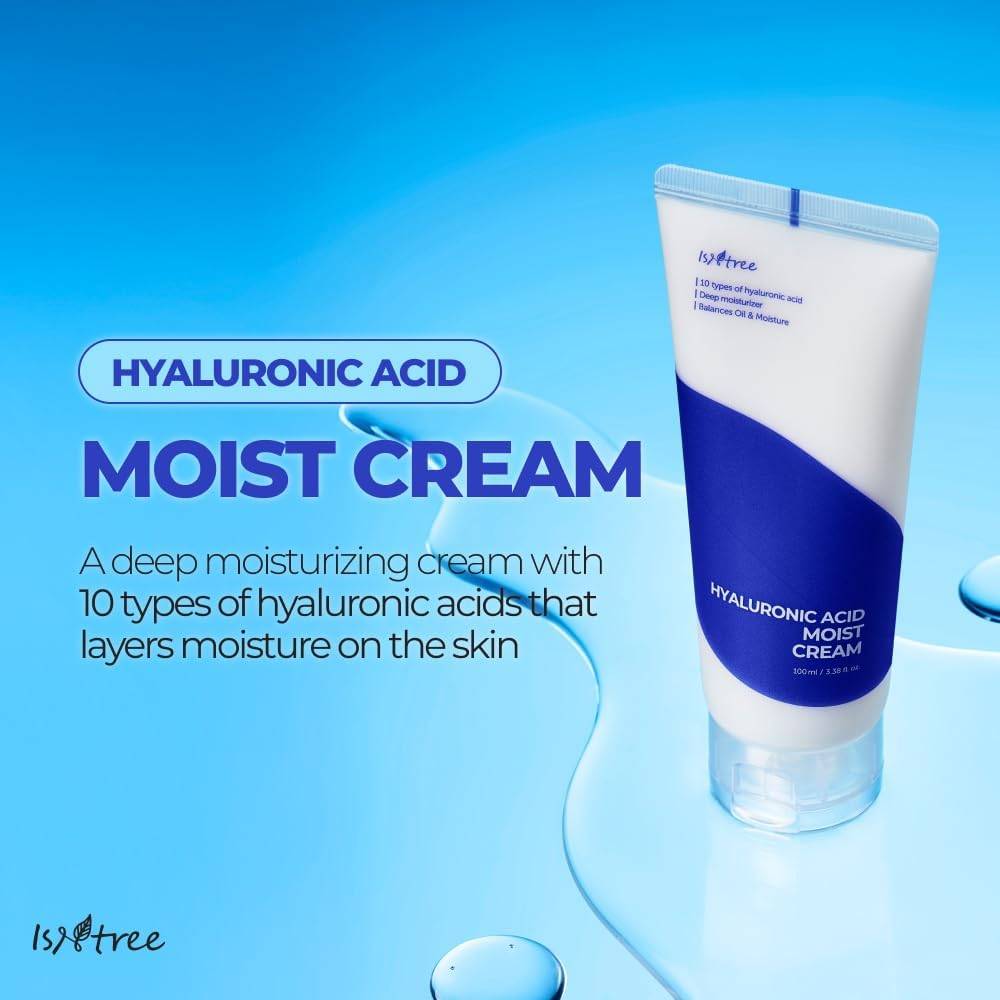Isntree Hyaluronic Acid Moist Cream 100ml deep moisturizing cream with 10 types of hyaluronic acid
