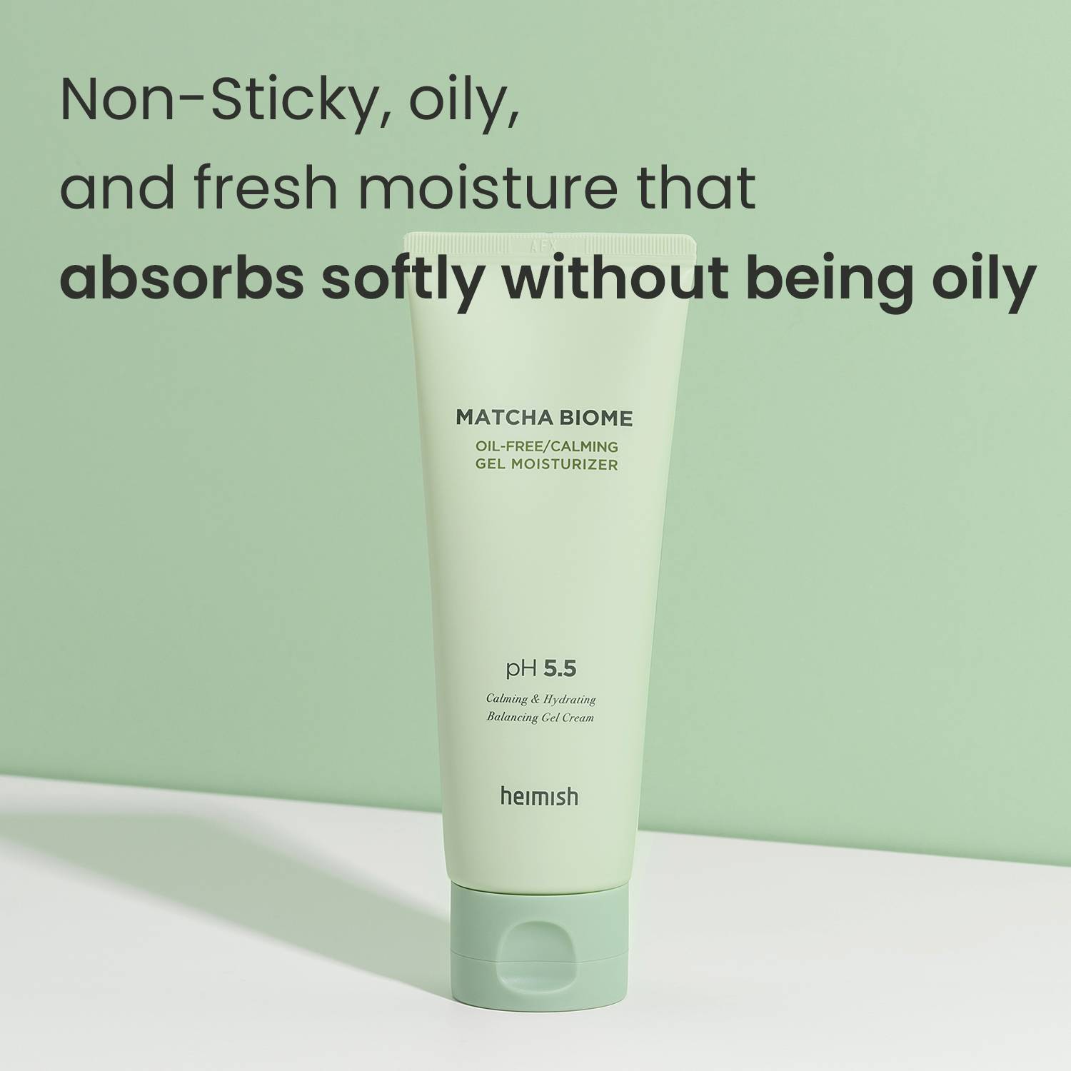 Heimish Matcha Biome Oil Free Calming Gel Moisturizer 100ml non-sticky fresh finish front
