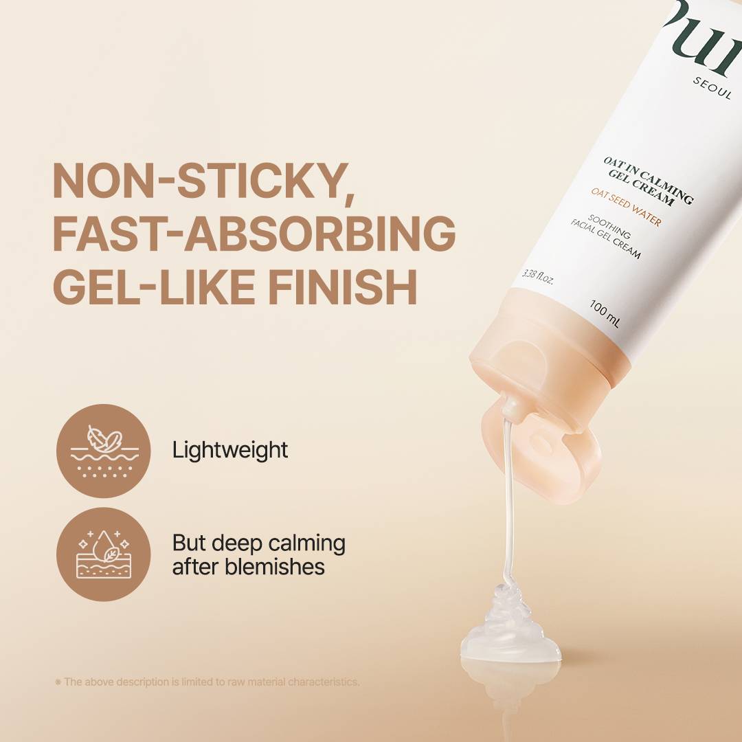 Purito Oat In Calming Gel Cream 100ml non-sticky fast-absorbing gel texture