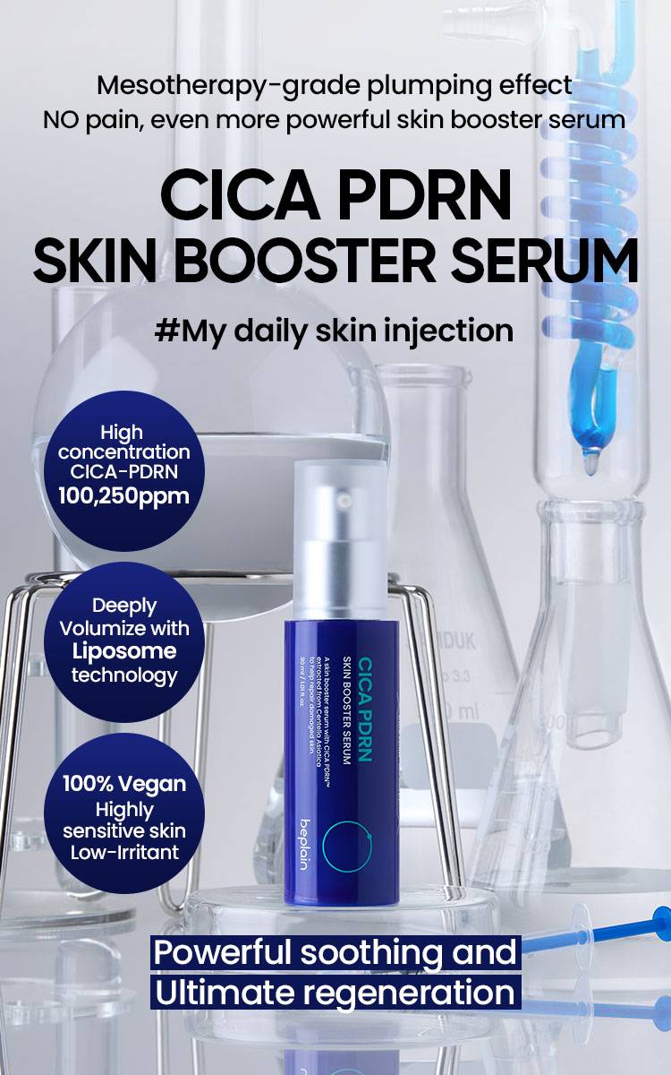Beplain CICA PDRN Skin Booster Serum 30ml key features: high concentration, liposome, vegan