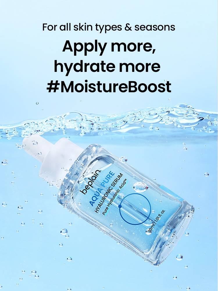 Beplain Aqua Pure Hyaluronic Serum 30ml for all skin types moisture boost