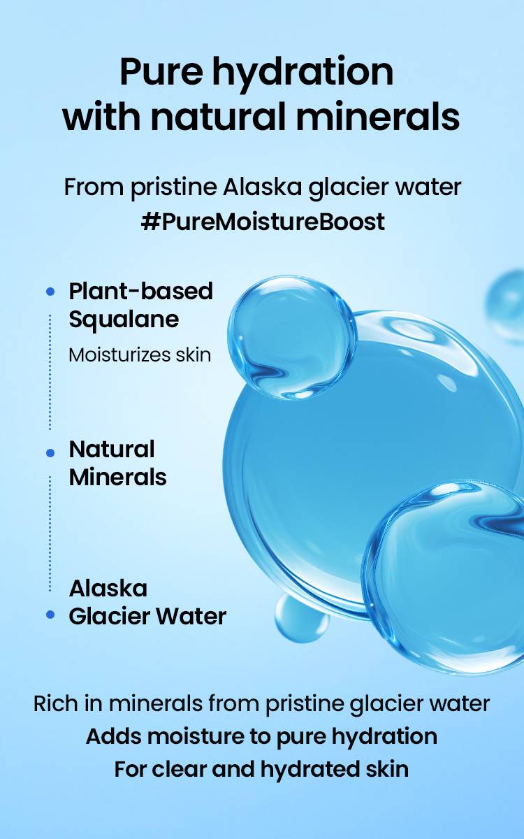 Beplain Aqua Pure Hyaluronic Serum ingredients squalane minerals Alaska glacier water