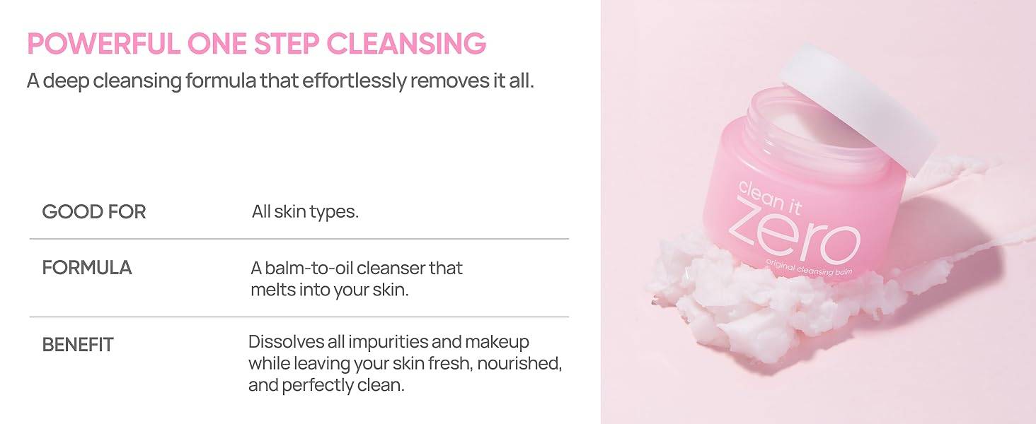 Banila co Clean it Zero Original Cleansing Balm one step cleansing, formula and benefits