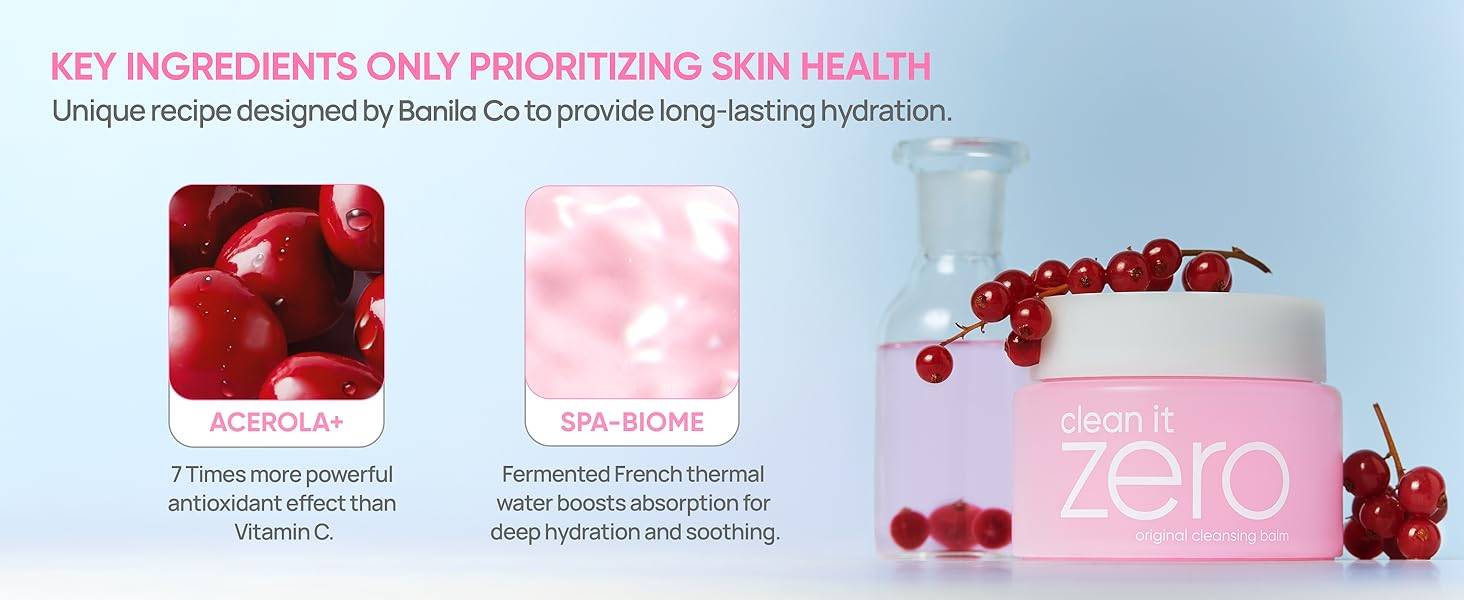 Banila co Clean it Zero Original Cleansing Balm key ingredients Acerola and Spa-Biome