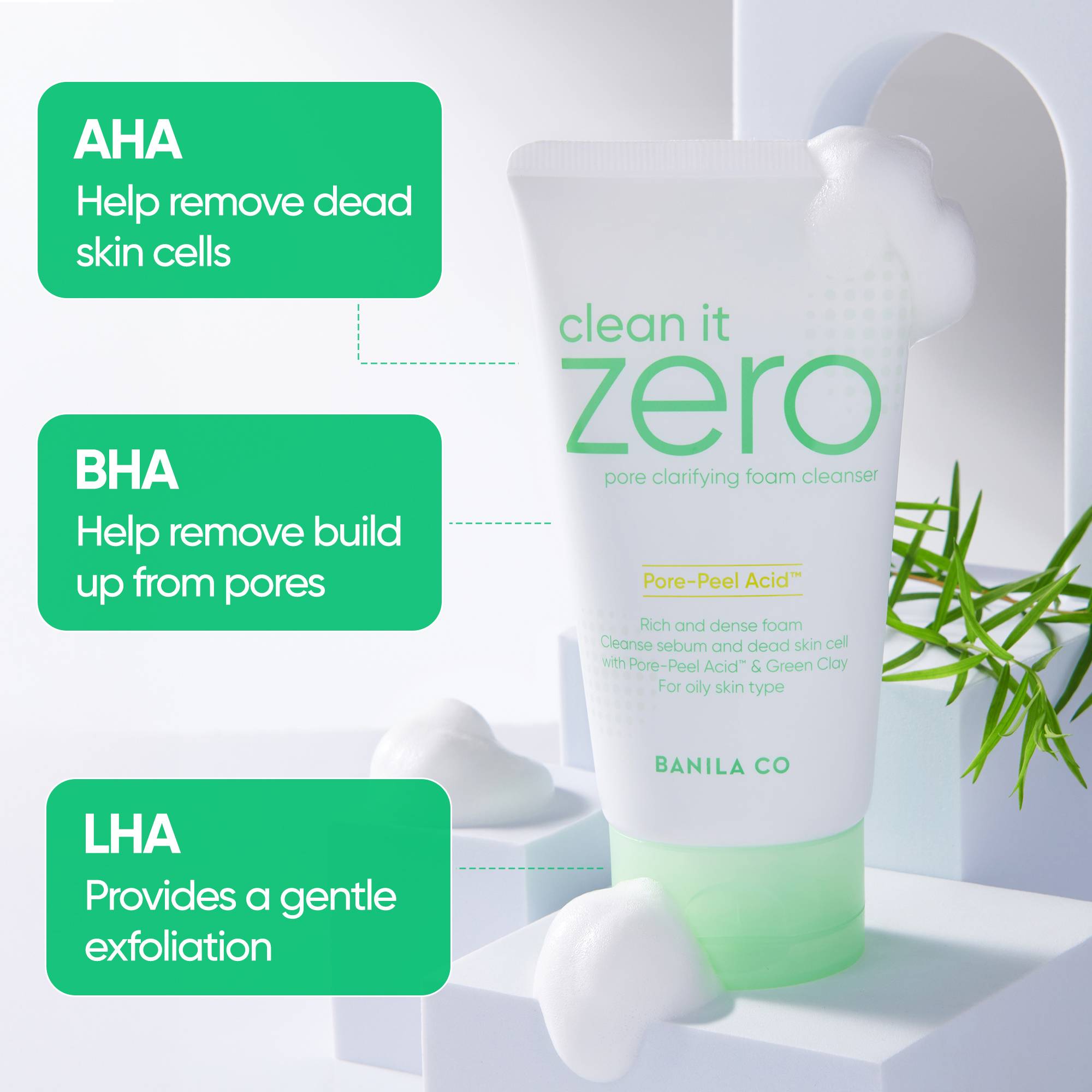 Banila co Clean It Zero Pore Clarifying Foam Cleanser for oily and acne-prone skin benefits