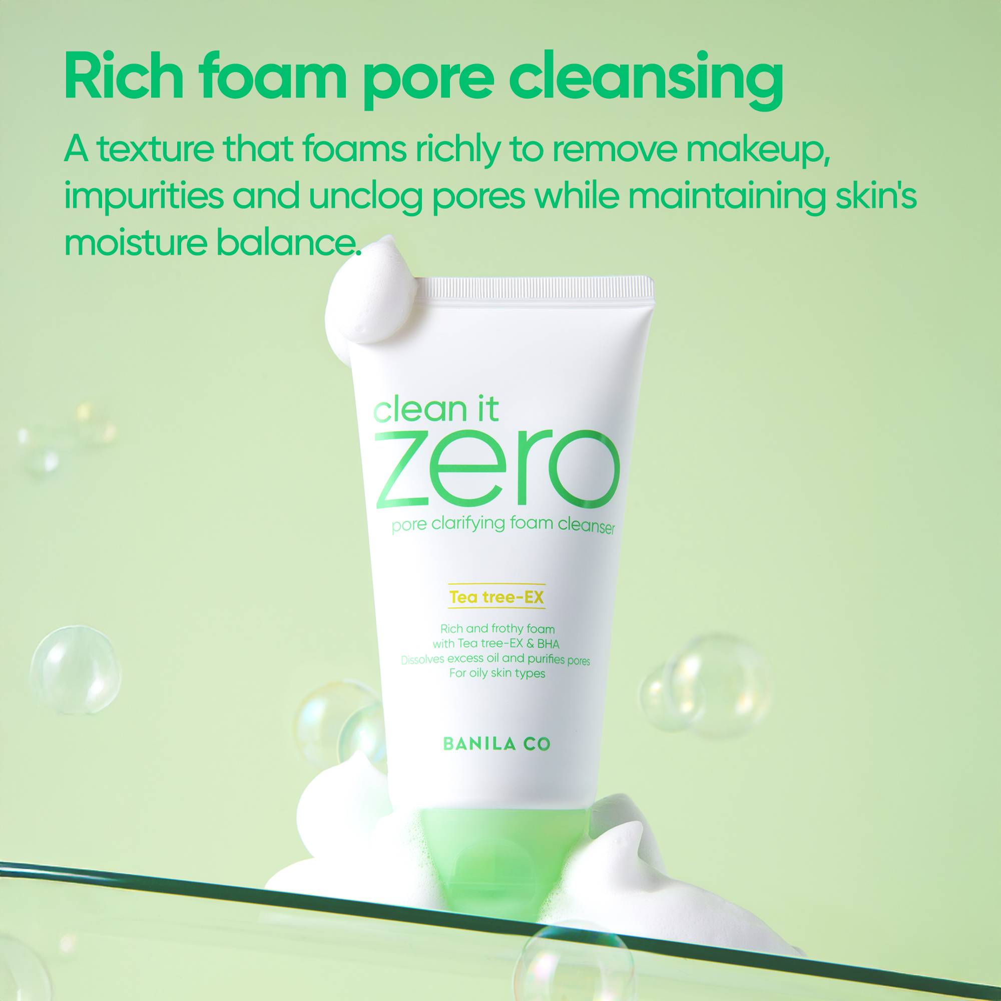 Banila co Clean It Zero Pore Clarifying Foam Cleanser for breakout-prone and oily skin