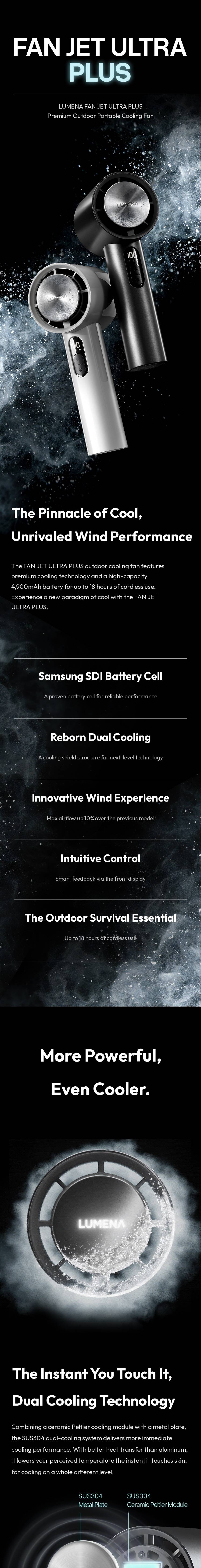 lumena FAN JET ULTRA PLUS dual cooling SUS304 Peltier module explainer