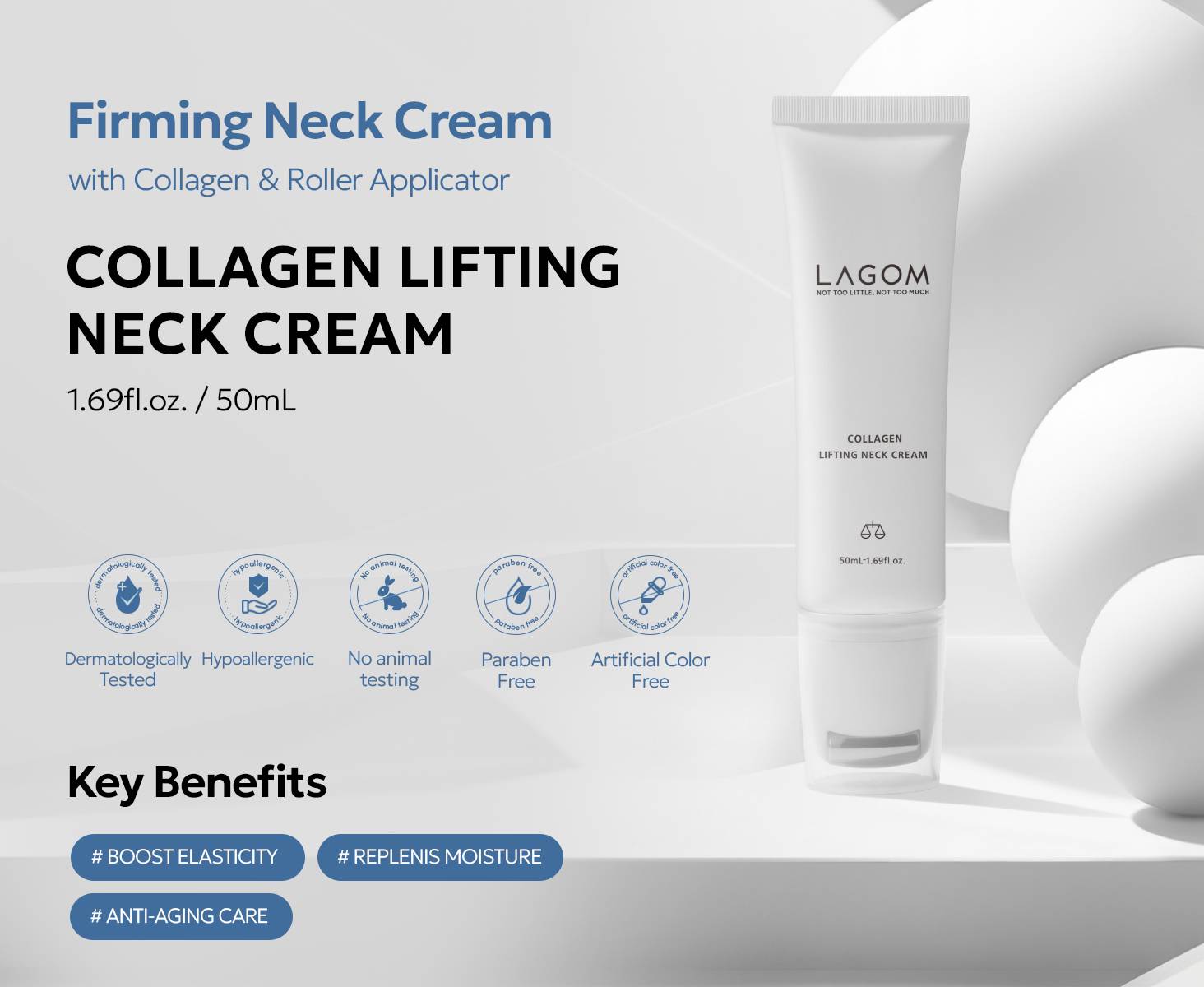 Lagom Collagen Lifting Neck Cream Aqualicia acacia peptide hydration ingredient
