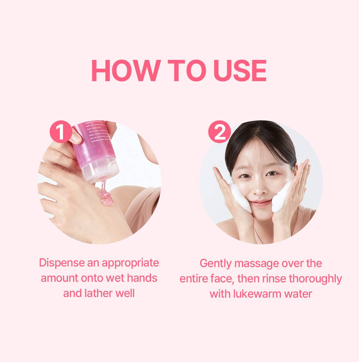 Dr.Bio Berry Jelly Cleansing Gel Foam how to use, 2 steps