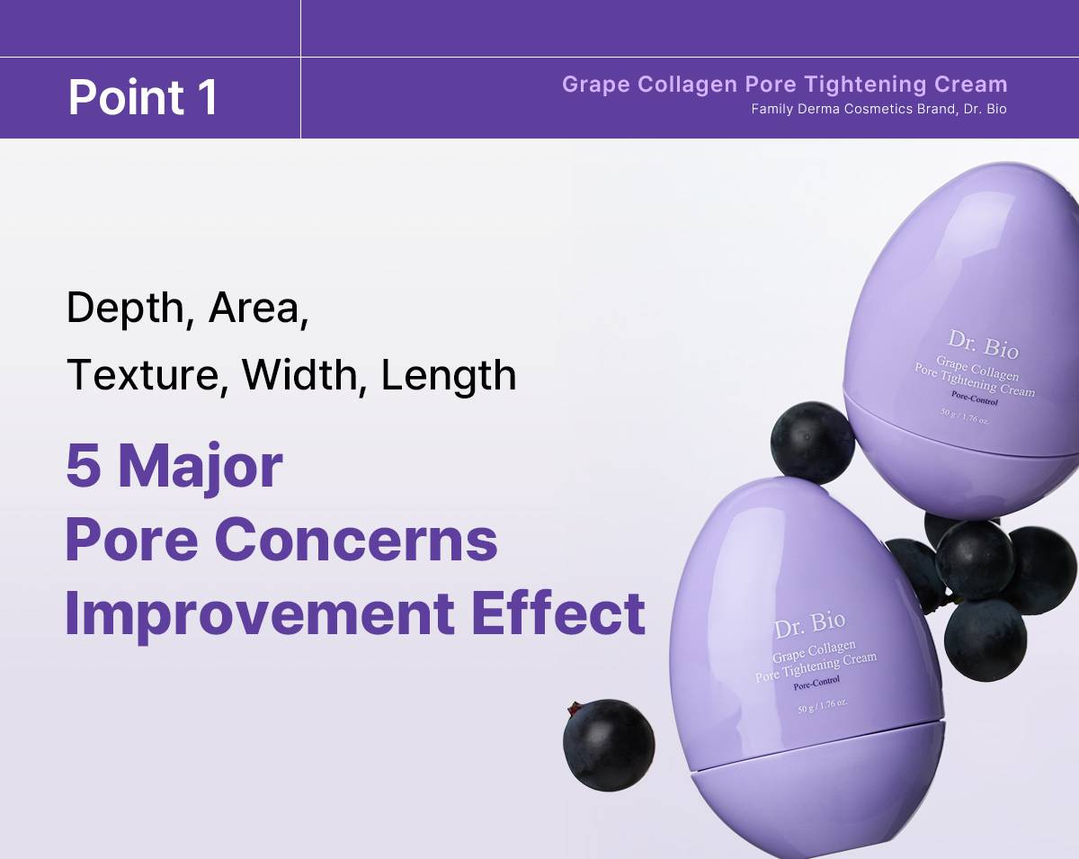 Dr.Bio Grape Collagen Pore Tightening Cream 5 major pore concerns improvement