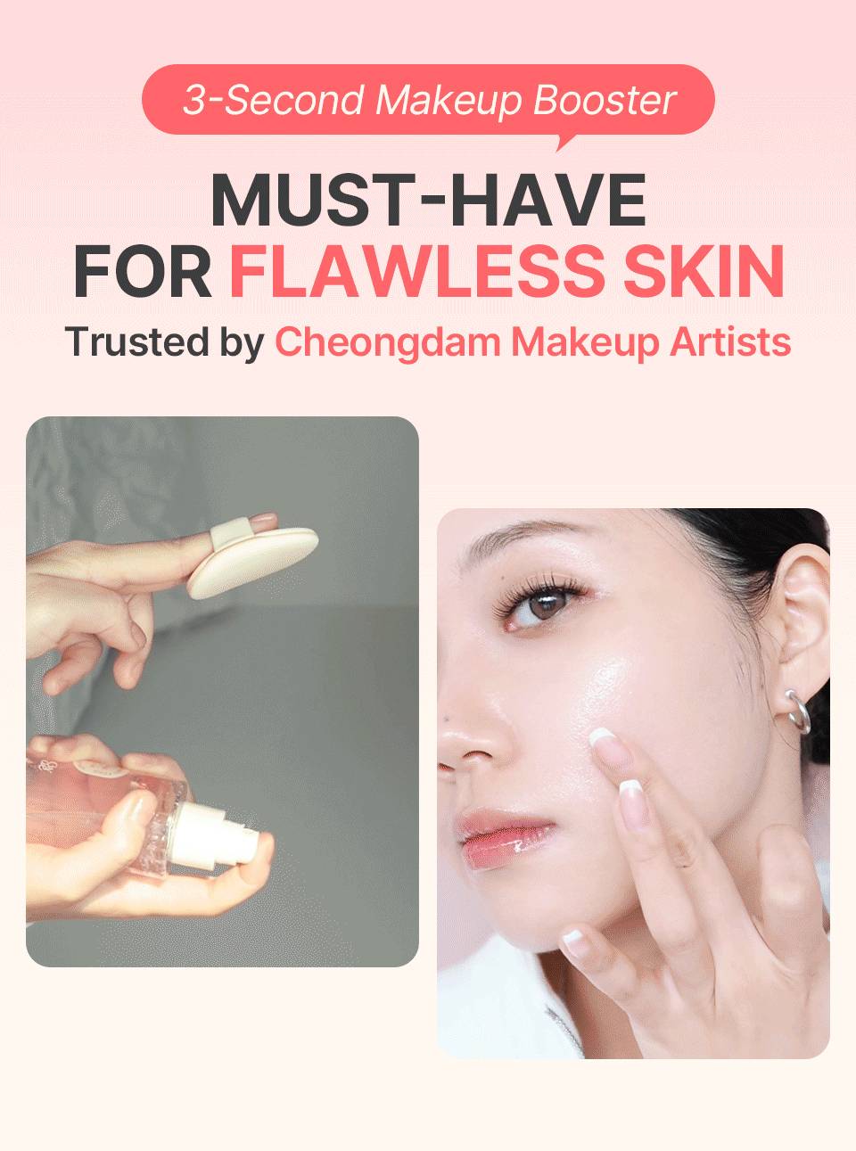 Chaewun Pudding Mist Ampoule 3-second makeup booster applied with puff